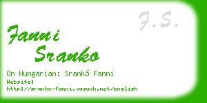fanni sranko business card
